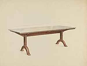 Shaker Dining Table with Marble Top