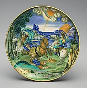 Shallow bowl on low foot with the Conversion of Saul
