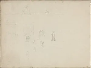 Sheet of Architectural and Figure Studies by John Flaxman
