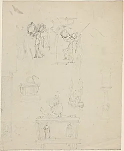 Sheet of Studies [recto and verso] by John Flaxman