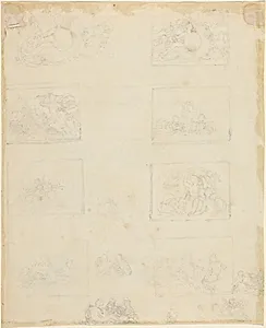 Sheet of Studies [recto and verso] by John Flaxman