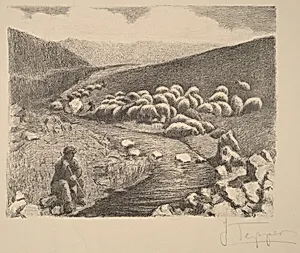 Shepherd and Sheep in a Landscape