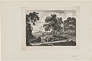 Shepherd by a Waterfall