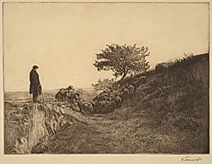 Shepherd with Flock