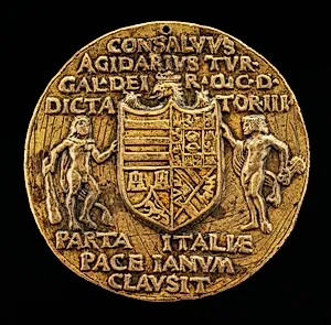 Shield Supported by Hercules and Janus [reverse]