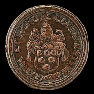 Shield with the Medici Arms, Surmounted by the Papal Tiara and Crossed Keys [reverse]