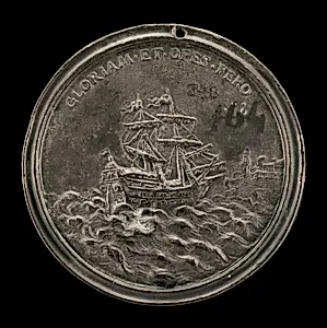 Ship and Fortified City [reverse]