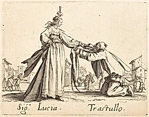 Signa. Lucia and Trastullo by Jacques Callot
