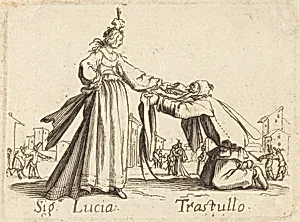 Signa. Lucia and Trastullo by after Jacques Callot