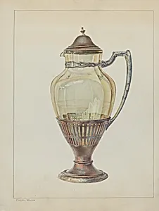 Silver and Glass Flagon