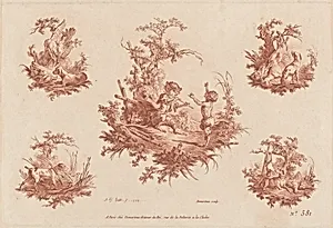 Singerie with Four Vignettes of Dogs Hunting