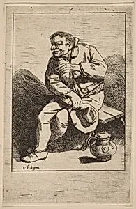 Sitting Man with His Hat in His Right Hand