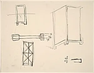 Sketch for folding screen "The Foreign Plowman"