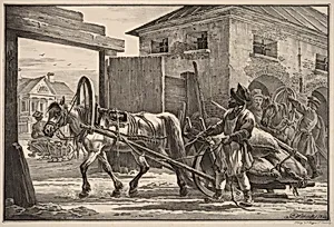 Sled Loaded with Flour Led by an Isvoschik