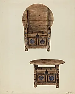 Spanish Southwest Hutch Table