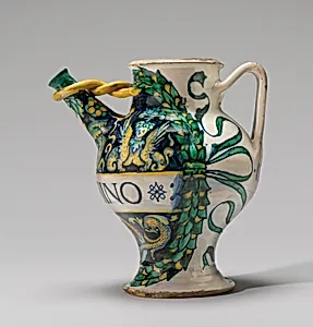 Spouted drug jar with sphinxes