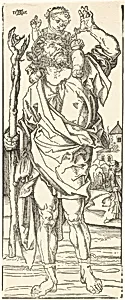 St. Christopher Carrying the Christ Child by Unknown (after Albrecht Durer)