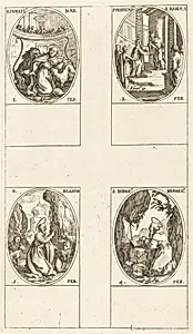 St. Ignatius; Purification of the Virgin; St. Blaise; St. Isidore by Jacques Callot