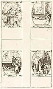 St. Mary of Mont Carmel; St. Raineldis; St. Alexis; St. Arnold of Metz by Jacques Callot