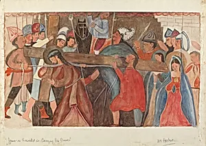 Station of the Cross No. 5: "Jesus is Assisted in Carrying His Cross"