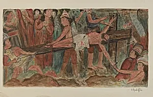 "Stations of the Cross" No. 11. "Jesus is Nailed to the Cross