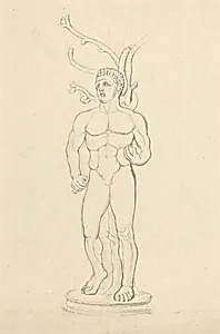 Statue of a Male Nude before a Tree by John Flaxman