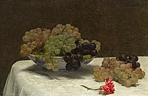 Still Life with Grapes and a Carnation