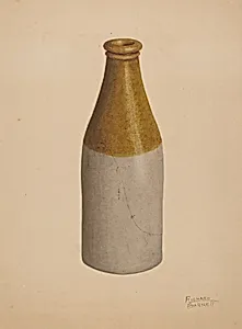 Stoneware Ink Bottle or Catsup Bottle