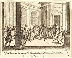 Stoning of Jesus by Jacques Callot