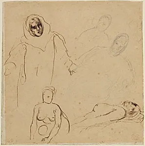 Studies for Christopher Columbus by Eugène Delacroix
