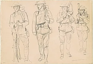 Studies for "Entering the War" [recto] by John Singer Sargent
