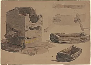 Studies of a Well and Wooden Trough