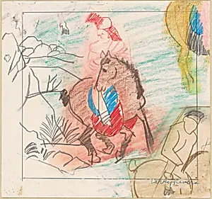 Study for "Chinese Information Travel"—Pink Lady Rider