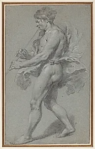 Study of a Man Playing a Pipe