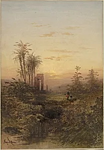 Sunset in an Oriental Landscape