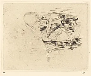 Swans at Stagnant Water by Berthe Morisot