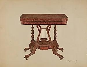 Table (Lyre Pedestal)