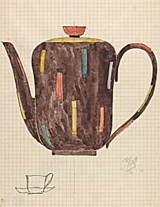Teapot, with Sketch of Cup