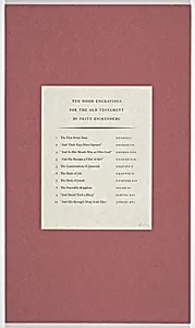 Ten Wood Engravings for the Old Testament