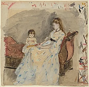 The Artist's Sister, Edma, with Her Daughter, Jeanne by Berthe Morisot