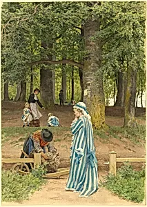 The Artist's Wife and Daughters in a Park at Heringsdorf