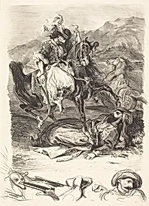 The Battle of the Giaour and the Pasha (Combat du Giaour et du Pacha) by Eugène Delacroix