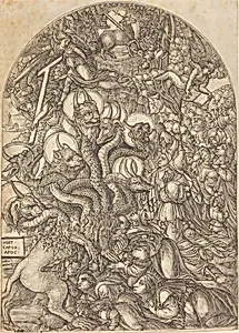 The Beast with Seven Heads and Ten Horns by Jean Duvet