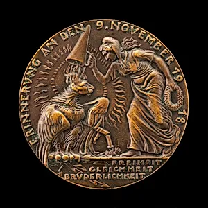 The Birth of the Weimar Republic and the Abdication of Kaiser Wilhelm II on 9 November 1918 [obverse]