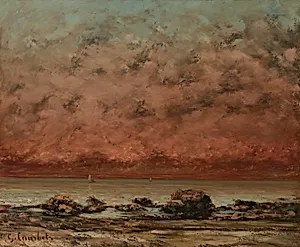 The Black Rocks at Trouville by Gustave Courbet