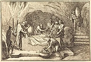 The Body of Christ being Covered with Flowersand Perfume