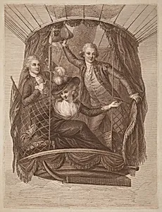 The Celebrated Vincent Lunardi Esq. Accompanied by Two Friends in His Third Aerial Excursion, Taken from St. George's Fields, in London