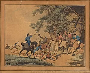 The Death of the Fox by Thomas Rowlandson