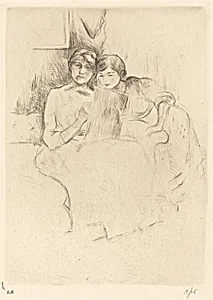 The Drawing Lesson (Berthe Morisot and her Daughter) by Berthe Morisot