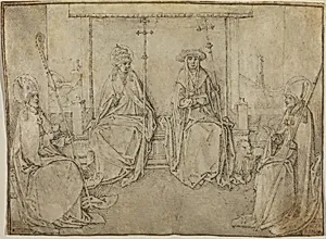 The Four Latin Fathers of the Church by Workshop of Valentijn van Orley